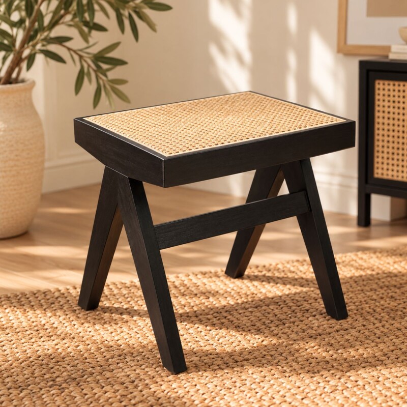 BANM.45 Banco De Madera 50x40x45 Cm Presley - Negro