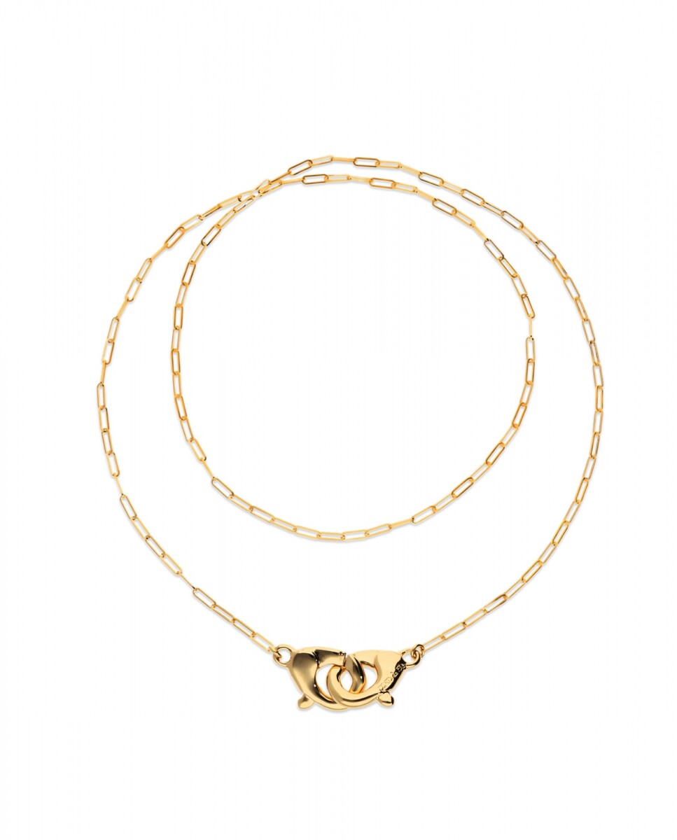 COLLAR LARGO BAÑADO EN ORO 18K CON MOSQUETON ENTRELAZADO - Colgante 