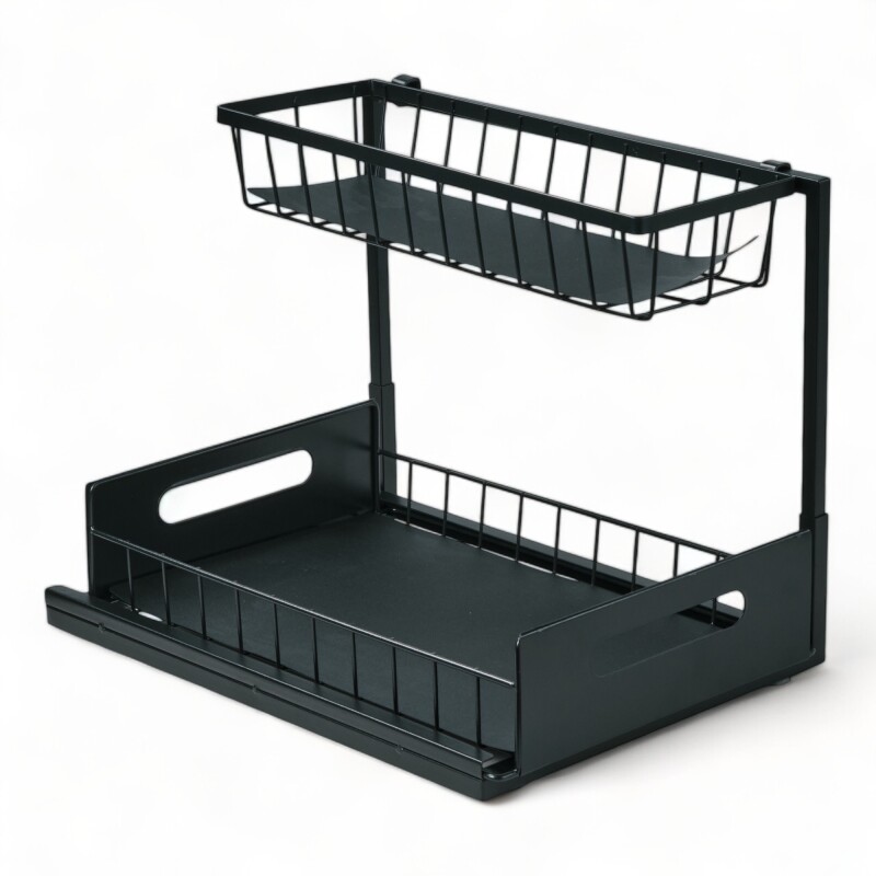 Estante Organizador Multi Uso Bajo Mesada Cocina Baño Negro