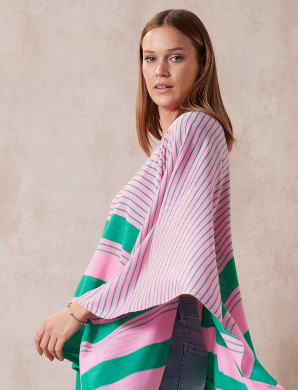 Poncho Lineas ROSA/MULTI
