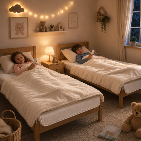Set X2 Calienta Cama 1 Plaza Bajo Consumo 3 Intensidades Hts Blanco
