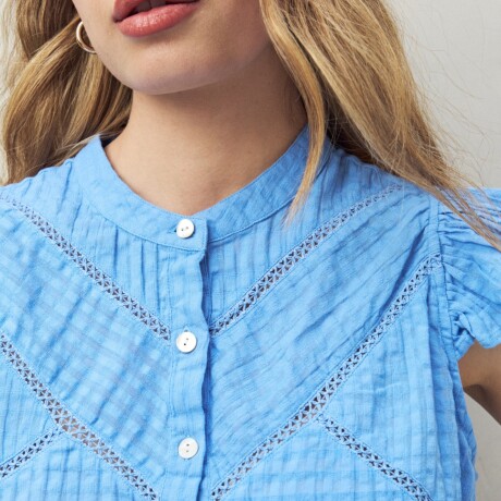 CAMISA BOHO Celeste Cielo