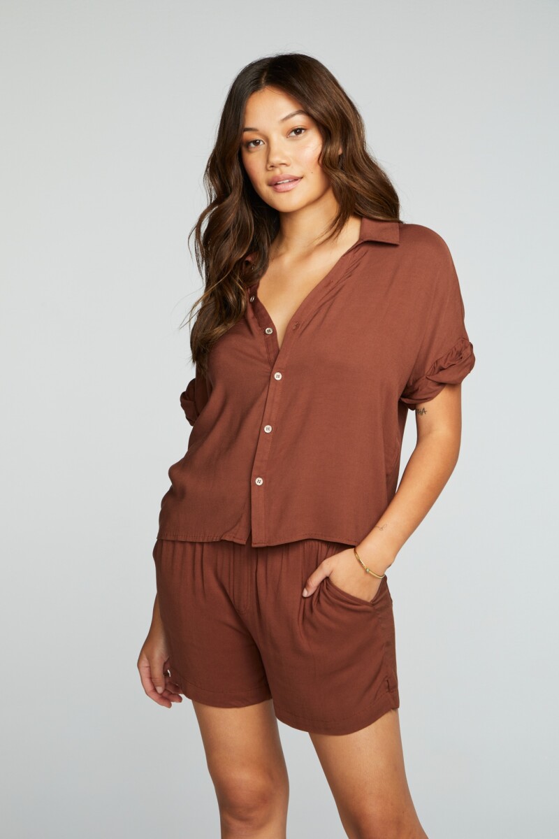 Heirloom wovens button down ro - Camel 