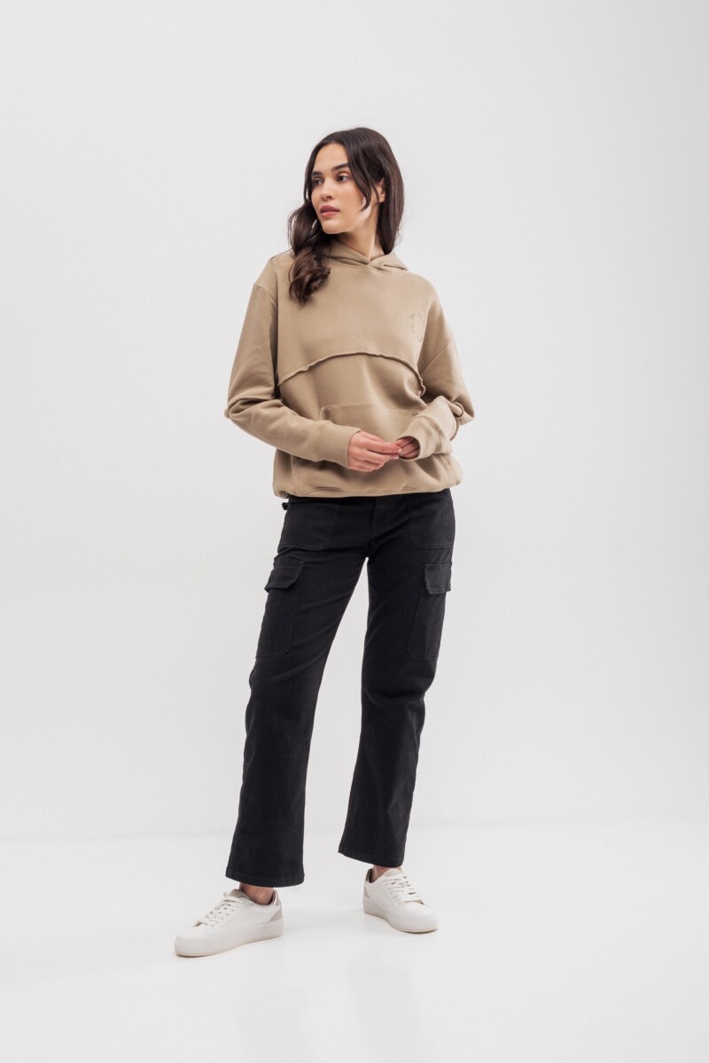 Pantalón cargo de gabardina Negro