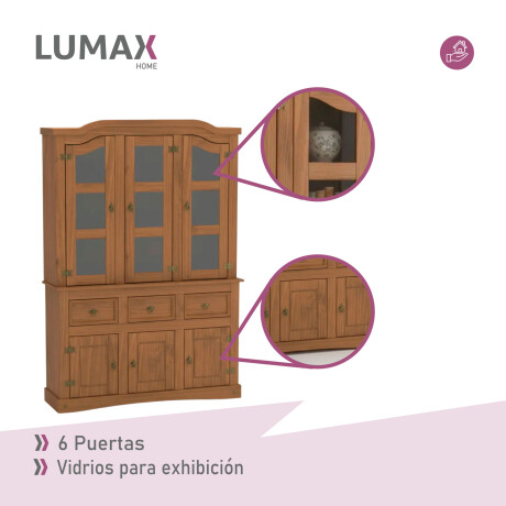 Cristalero Armario Lumax Aparador 6 Puertas y 3 Cajones madera maciza Cristalero Armario Lumax Aparador 6 Puertas y 3 Cajones madera maciza