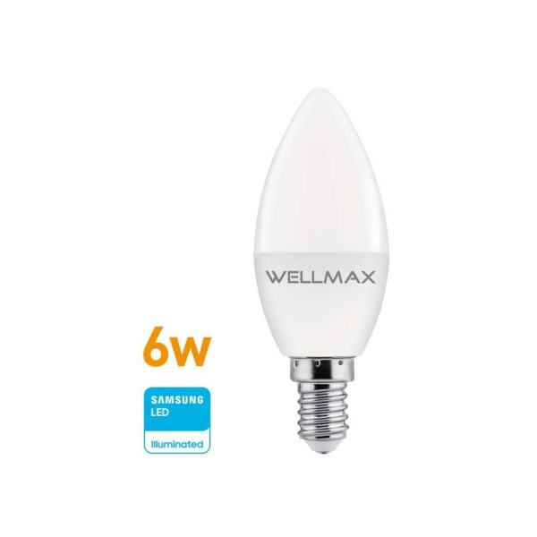 Lampara Led Vela 6W - E14 Luz Cálida Wellmax Lampara Led Vela 6W - E14 Luz Cálida Wellmax