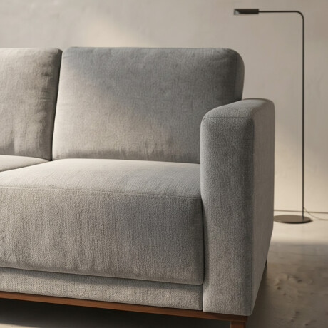 Sofá Barcelo - Tela Microfibra - 2 cuerpos Kruger 06-155 (Ceniza)