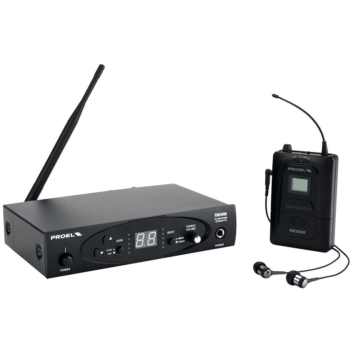 Sistema De Monitoreo In Ear Proel Rm300tr 8ch Uhf Displ 