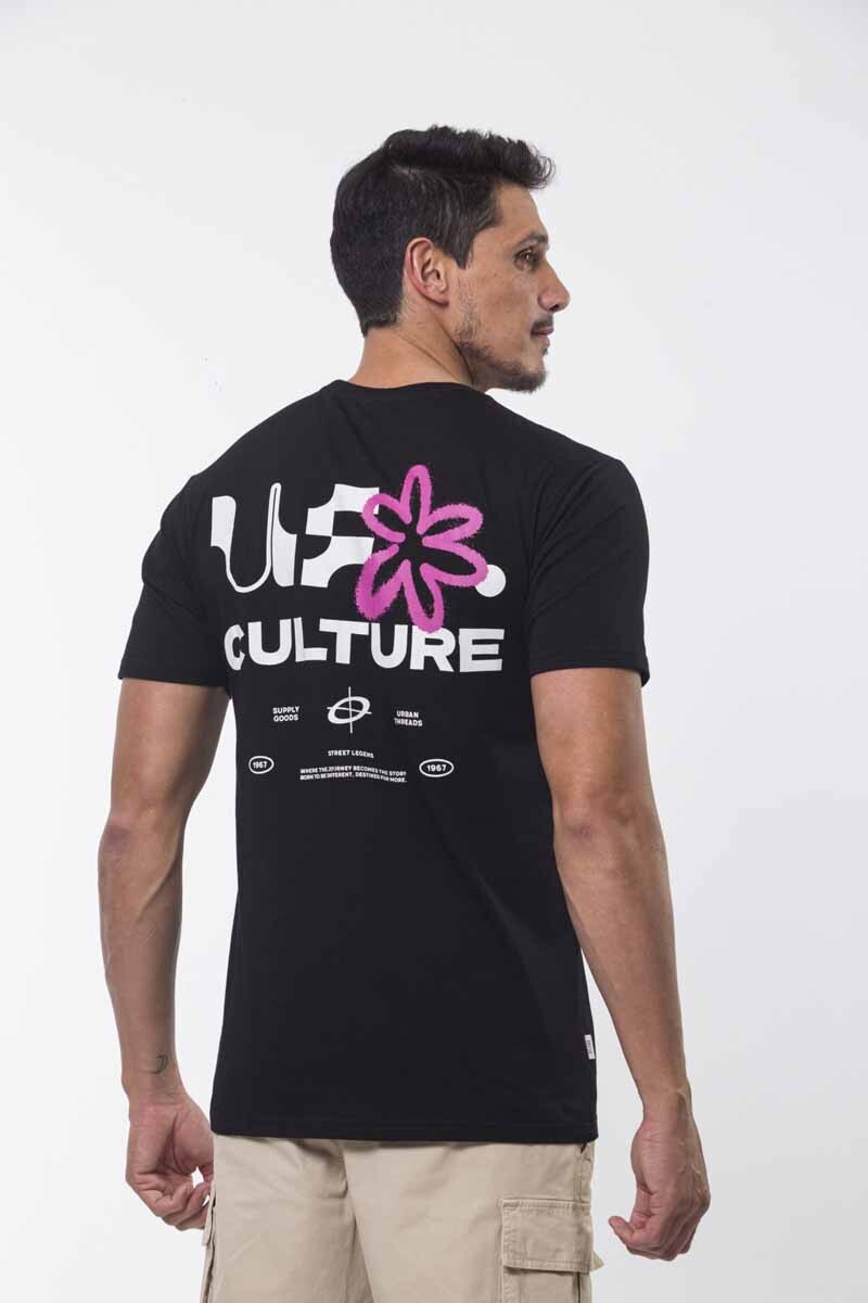 REMERA UFO MANGA CORTA ESTAMPADA Negro