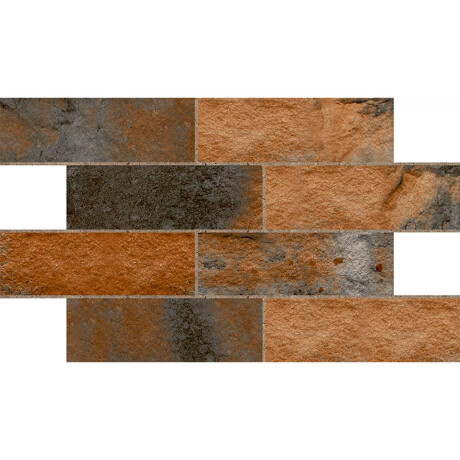 Ceramica Tipo Bricks Oxido Destonificado Mate 31X54Cm Pared GAMAS DE MARRON