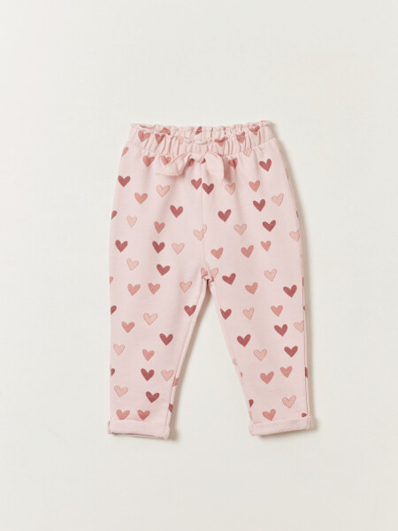 Pantalón deportivo lazo Estampa Corazon Rosa