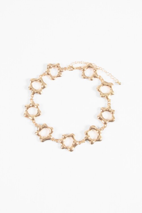 Collar choker flor dorado