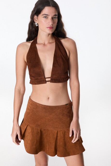Top Corto Tach - Leather Marron