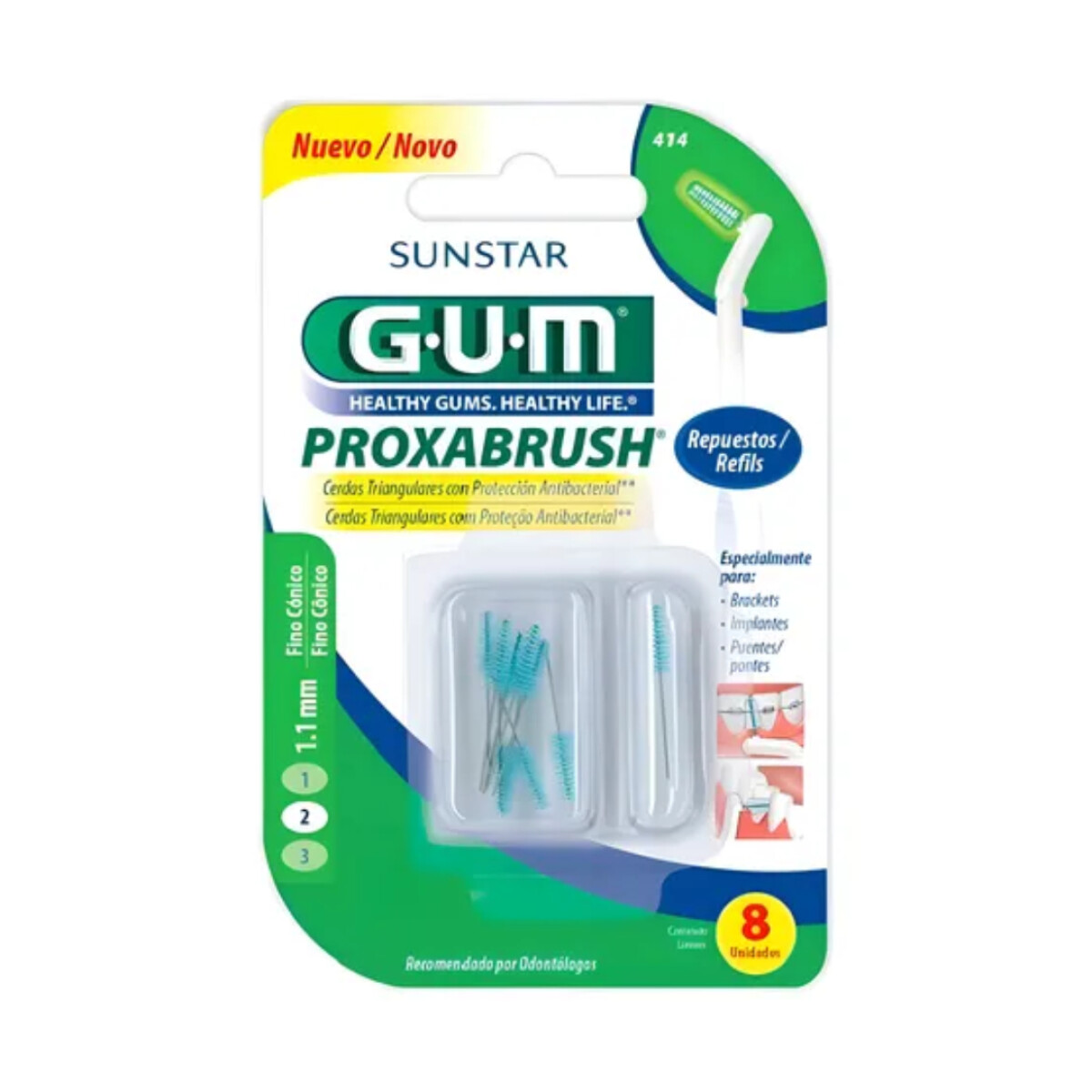 Repuestos Cepillos Interdentales GUM x 8 Unidades – 414 