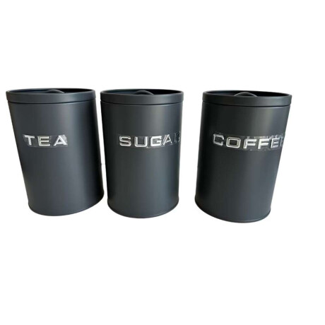 Set 3 Recipientes Azu/Te/Café C/Asa 11X16Cm Gris