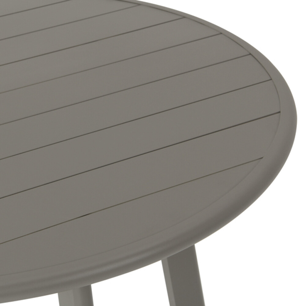 MESA JARDIN DE DISEÑO EN ALUMINIO 1.20 mts TAUPE