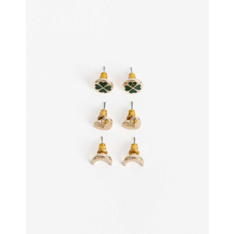 Aros Set 6 Unidades Bañado En Oro Dorado