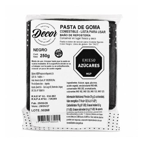 Pasta de Goma Negro 250g Pasta de Goma Negro 250g