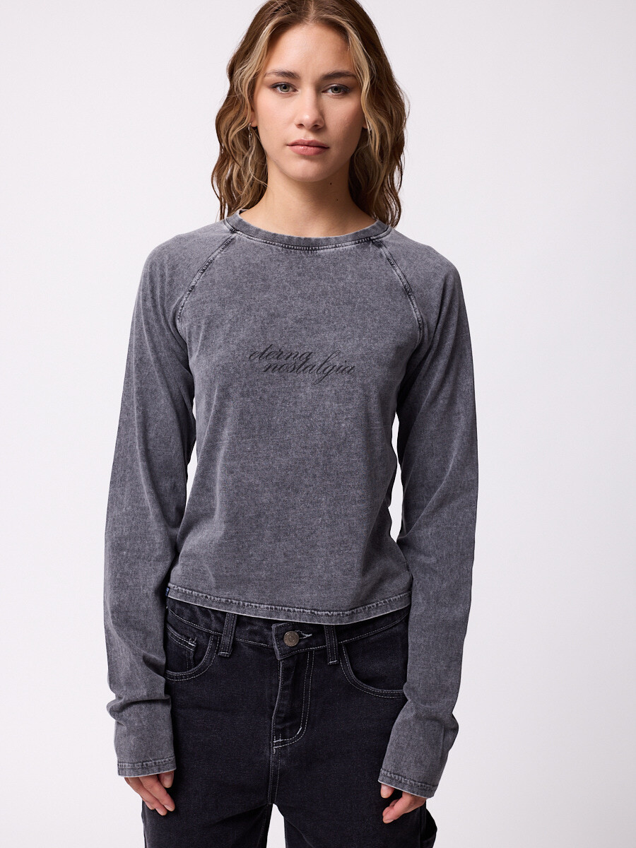 T-SHIRT M/L LEPAN DIXIE - Gris Oscuro 