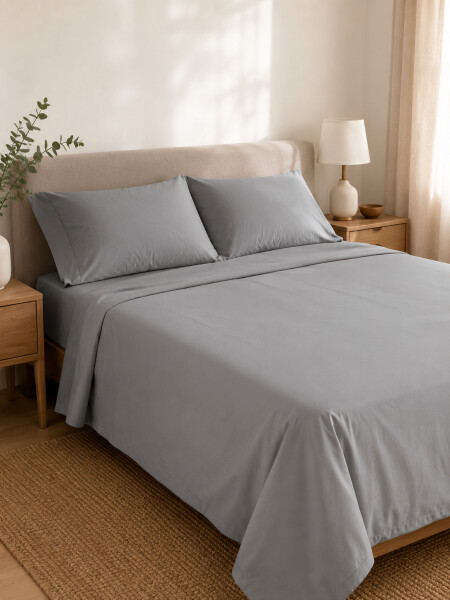 SABANAS JUEGO KING 4 PIEZAS GRIS