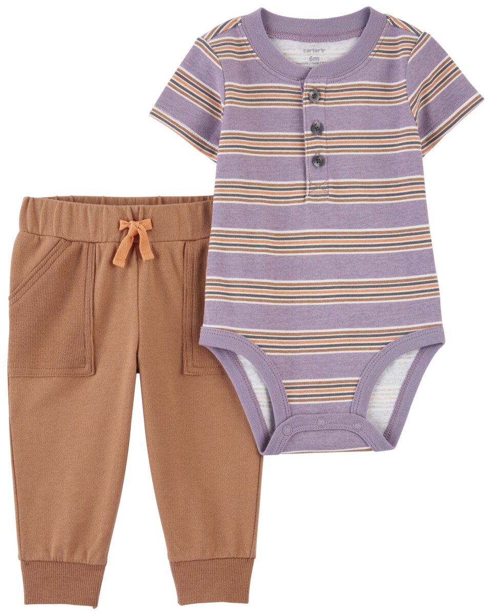 Set dos piezas pantalón y body de algodón 