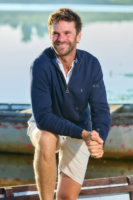 Sweater Medio Cierre Estribo Azul