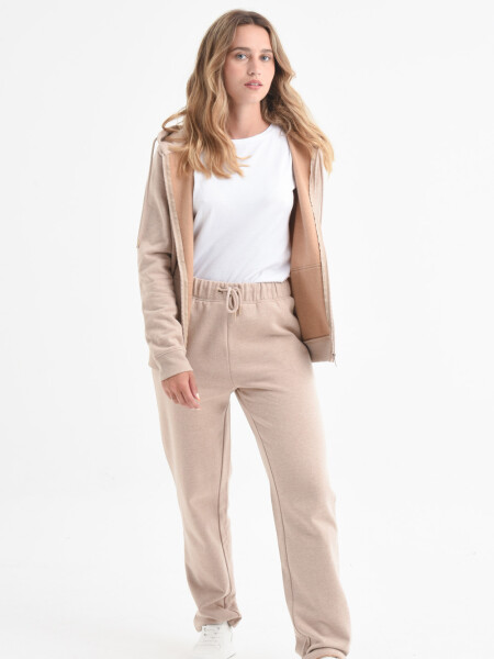 Pantalón deportivo básico Beige Melange