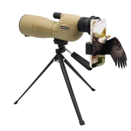 Monocular 25-75x60 con trípode y adaptación para celular Caqui