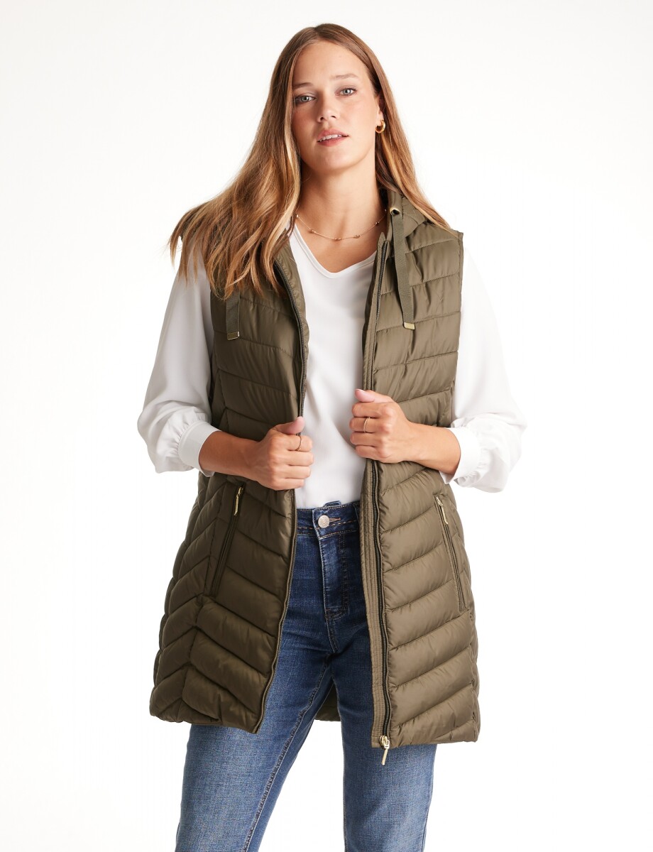 Chaleco Abrigo Puffer - Oliva 