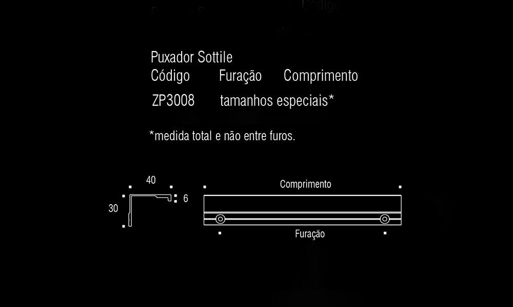 Tirador Sottile ZP3008.120.24 negro mate 12 cm Tirador Sottile Zp3008.120.24 Negro Mate 12 Cm