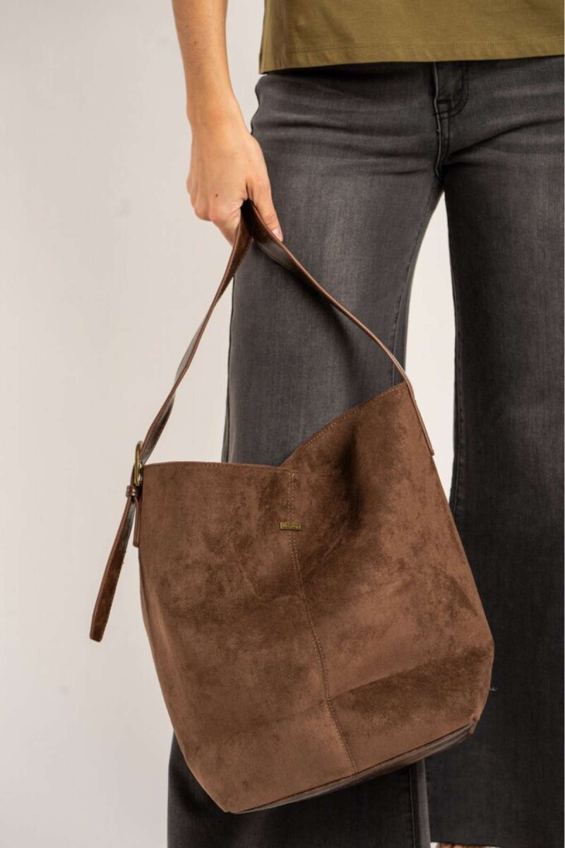 Cartera Gamuza Vegana - Chocolate 