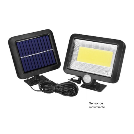 Foco Lámpara Solar Led 100W con Sensor de Movimiento Negro