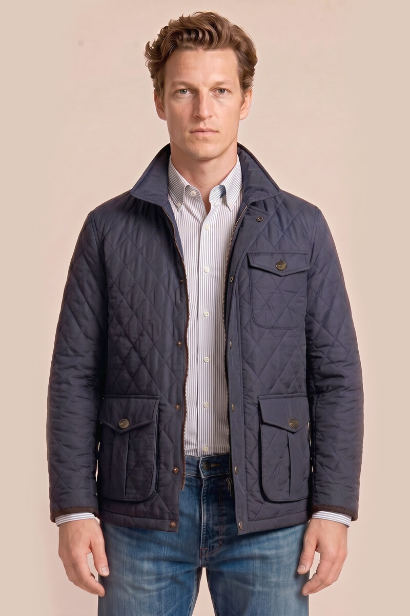 Campera Casual Capitoneada - Azul 