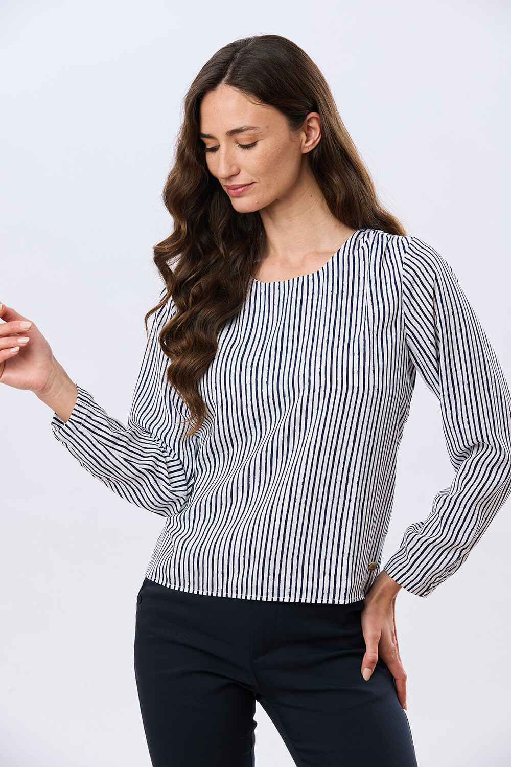 BLUSA CLÁSICA Raya Azul