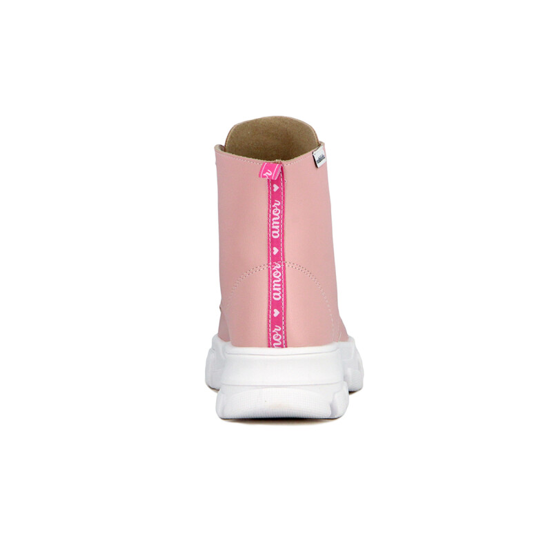 Molekinha Botita Casual Acordonada Rosado