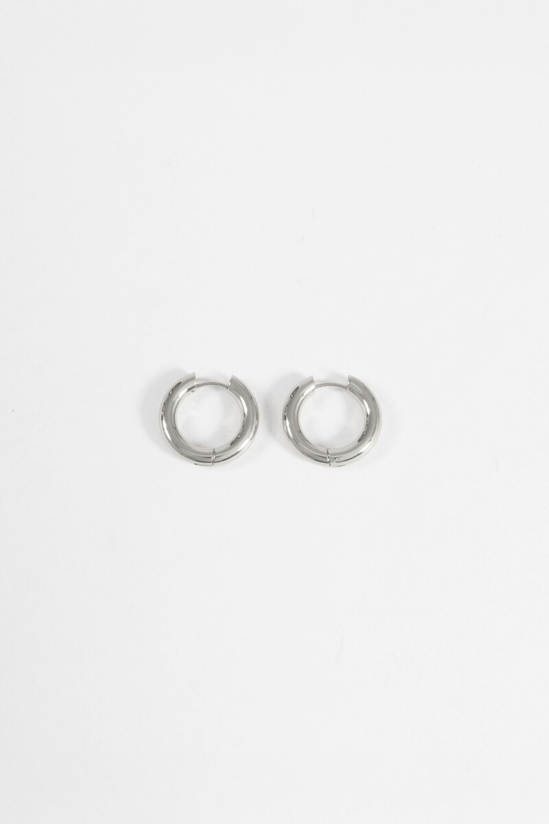 Aros acero grueso small - plateado 