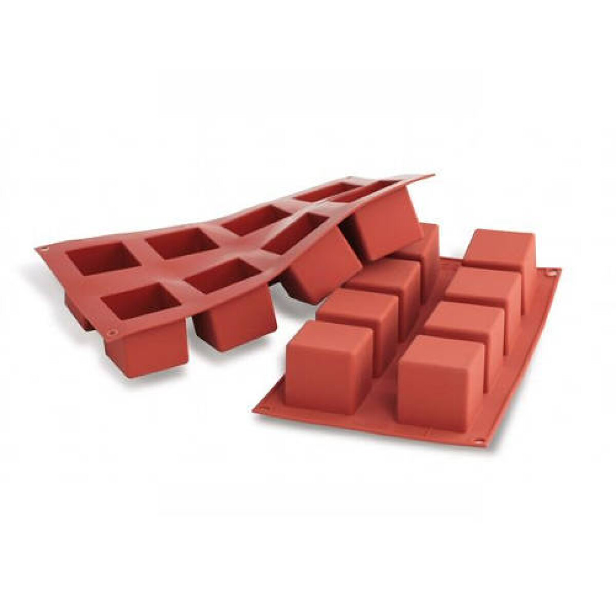 Molde silicona cubo 8 cavidades 