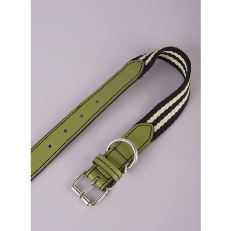 Collar perro mediano strap Verde mili/esmeralda