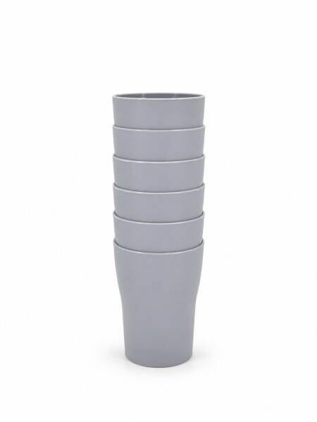 VASOS PLASTICO PACK X6 GRIS CLARO (V)