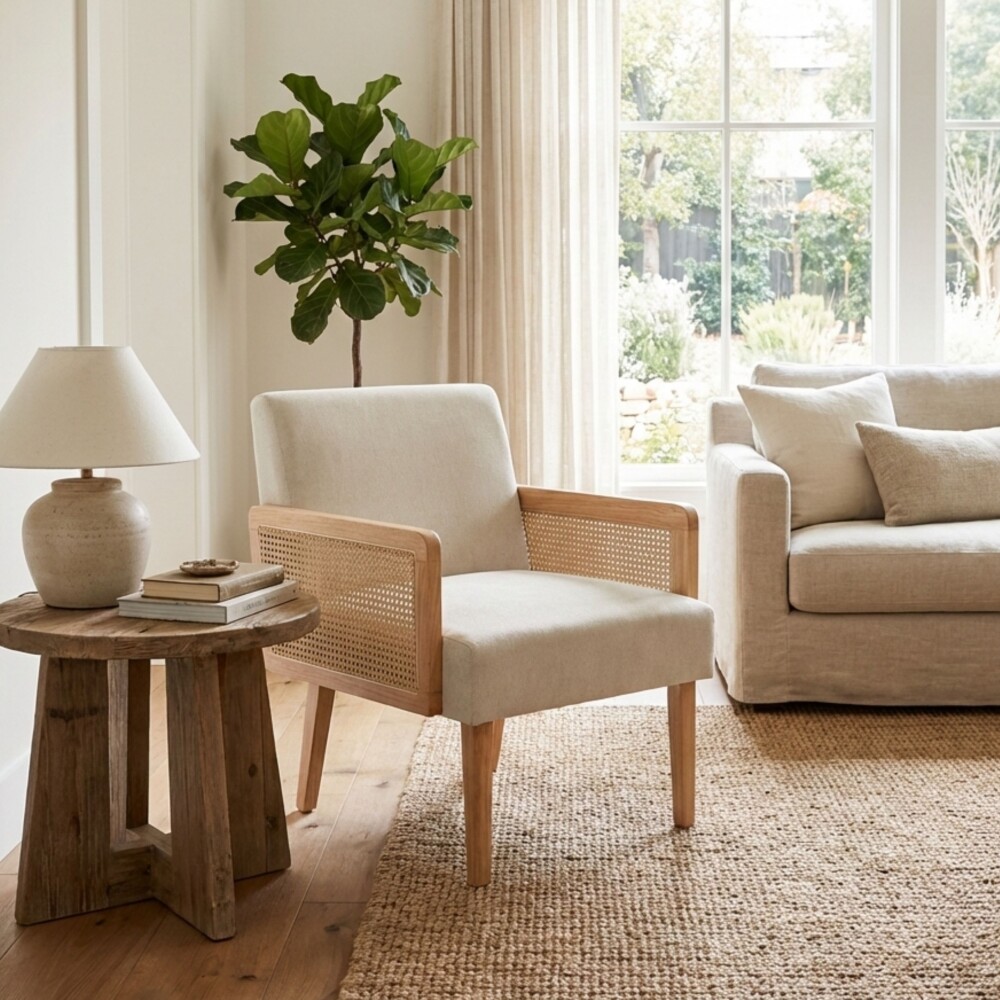 Butaca Madera Natural Tapizado Fiji - Origen Butaca Madera Natural Tapizado Fiji - Origen