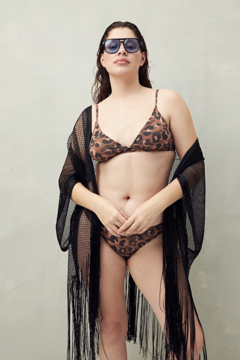 TOP TRIANGULO FIJO WILD Animal Print