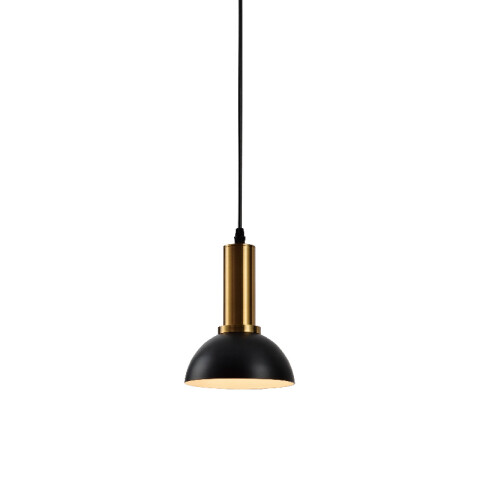 Lámpara colgante campana metal negro dorado Ø15cm IX9094