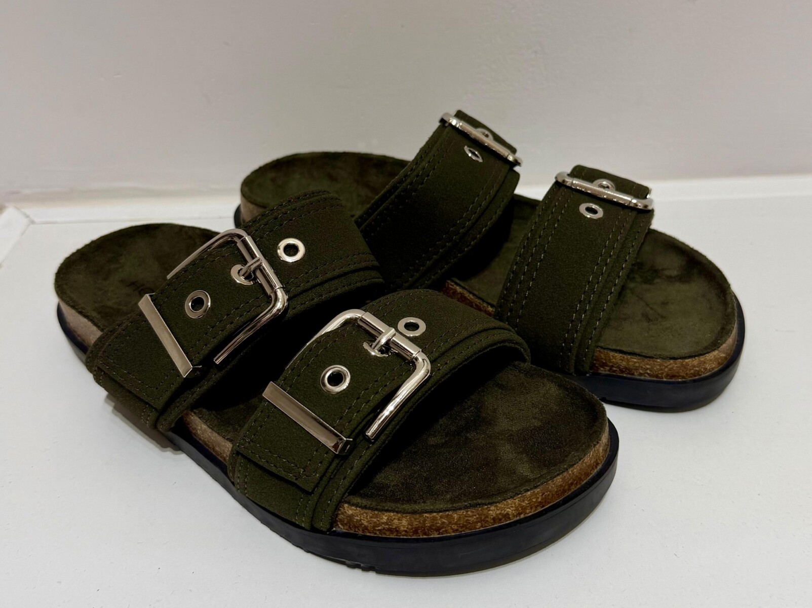 sandalia banda hebilla - Verde 