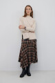 FALDA CUADROS MARRON