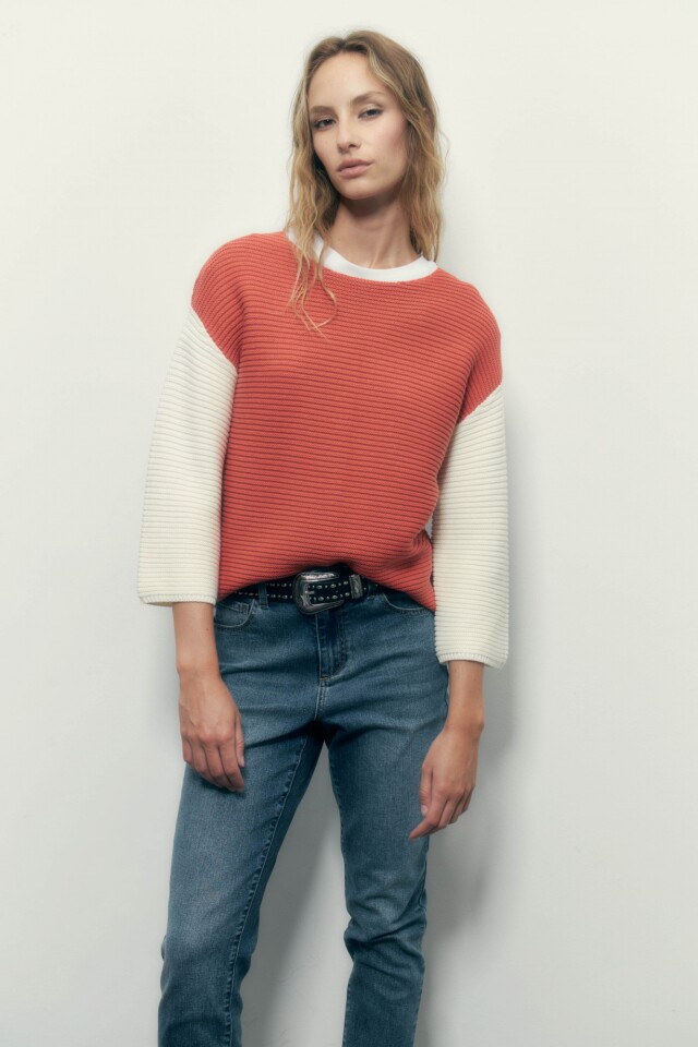 Color block sweater lacre