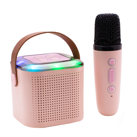 Parlante Portátil con Micrófono Inalámbrico y Luces Rgb ROSA