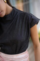 BLUSA AMPLIA C227D/26 JAPONESA CON ABERTURA ATRAS Negro