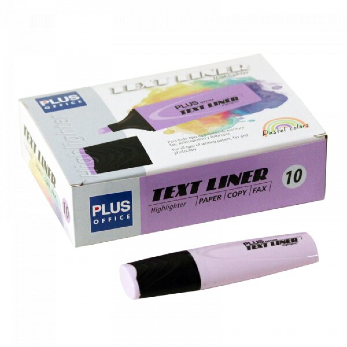 Resaltador Pastel Textliner Plus Office x10 - Violeta Pastel 