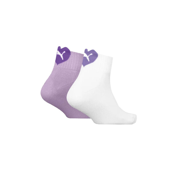 HEARTH LOGO QUARTER SOCKS 2 PACK - PUMA BLANCO/LILA