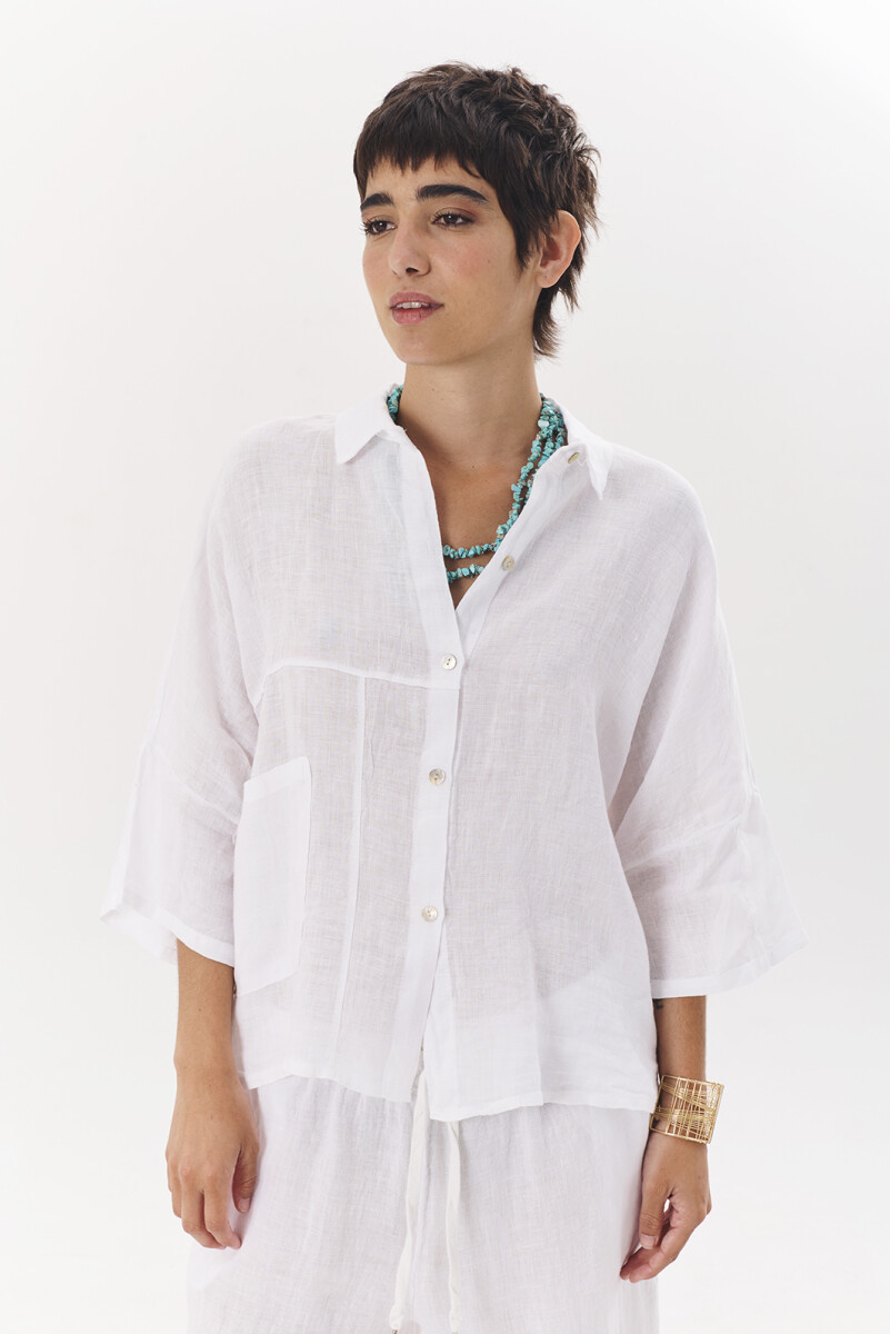 CAMISA LINO AYRE - BLANCO 